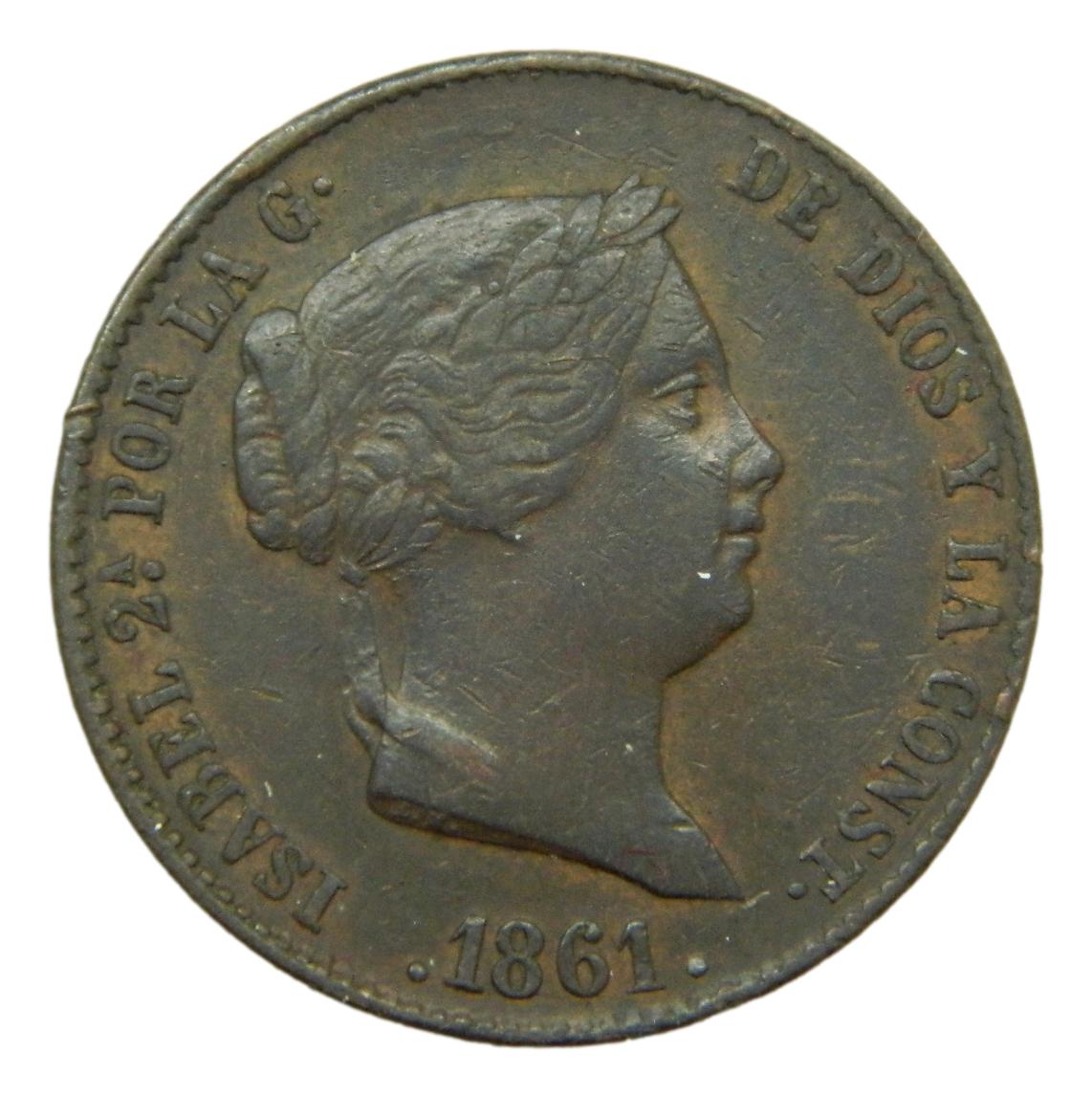 1862 - ISABEL II - 25 CENTIMOS DE REAL - SEGOVIA - MBC