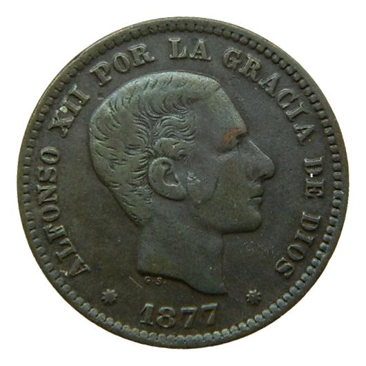 1877 OM - ALFONSO XII - 5 CENTIMOS - COBRE
