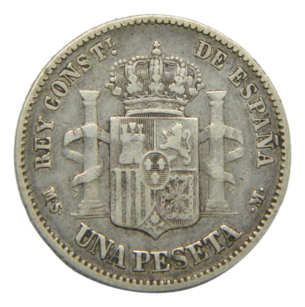 1882 - ALFONSO XII - 1 PESETA - MSM - PLATA