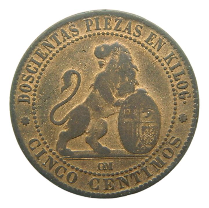 1870 - GOBIERNO PROVISIONAL - 5 CENTIMOS - OM 