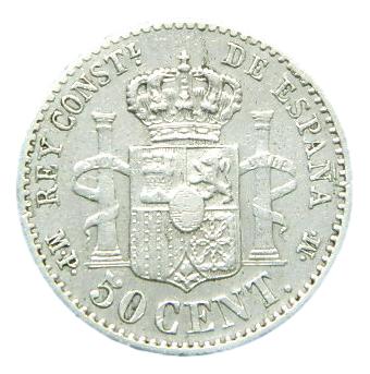 1889 *9 - ALFONSO XIII - 50 CENTIMOS - MPM