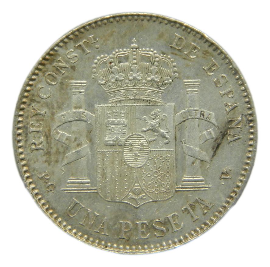 1896 - ALFONSO XIII - 1 PESETA - *18-96 - PGV