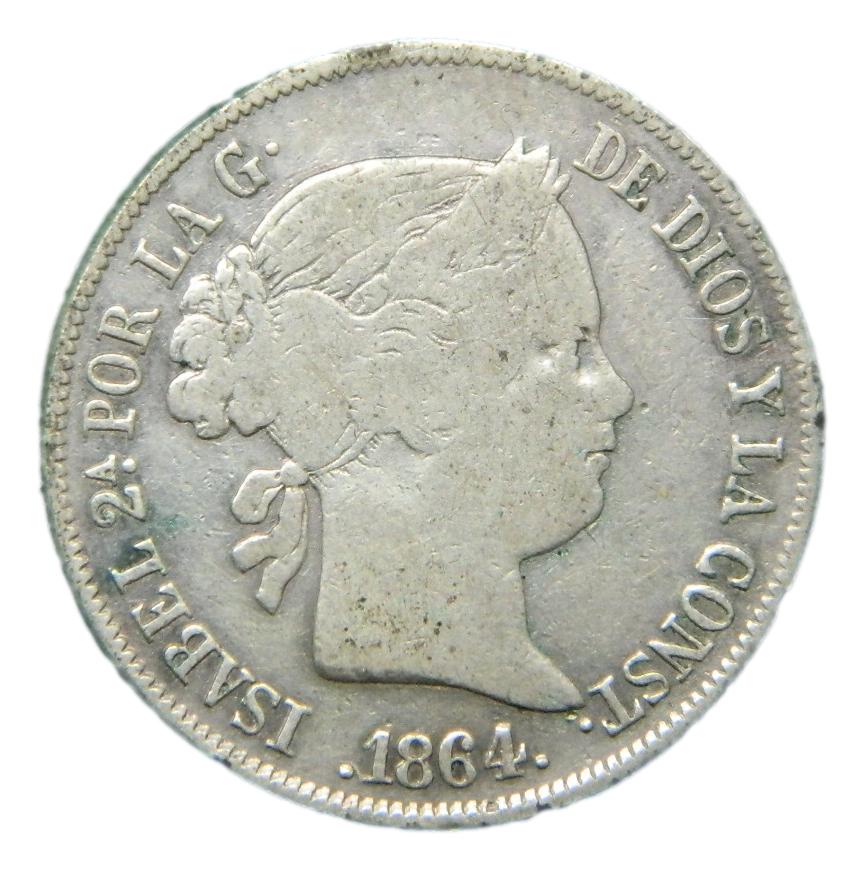 1864 - ISABEL II - 40 CENTIMOS DE ESCUDO - MADRID