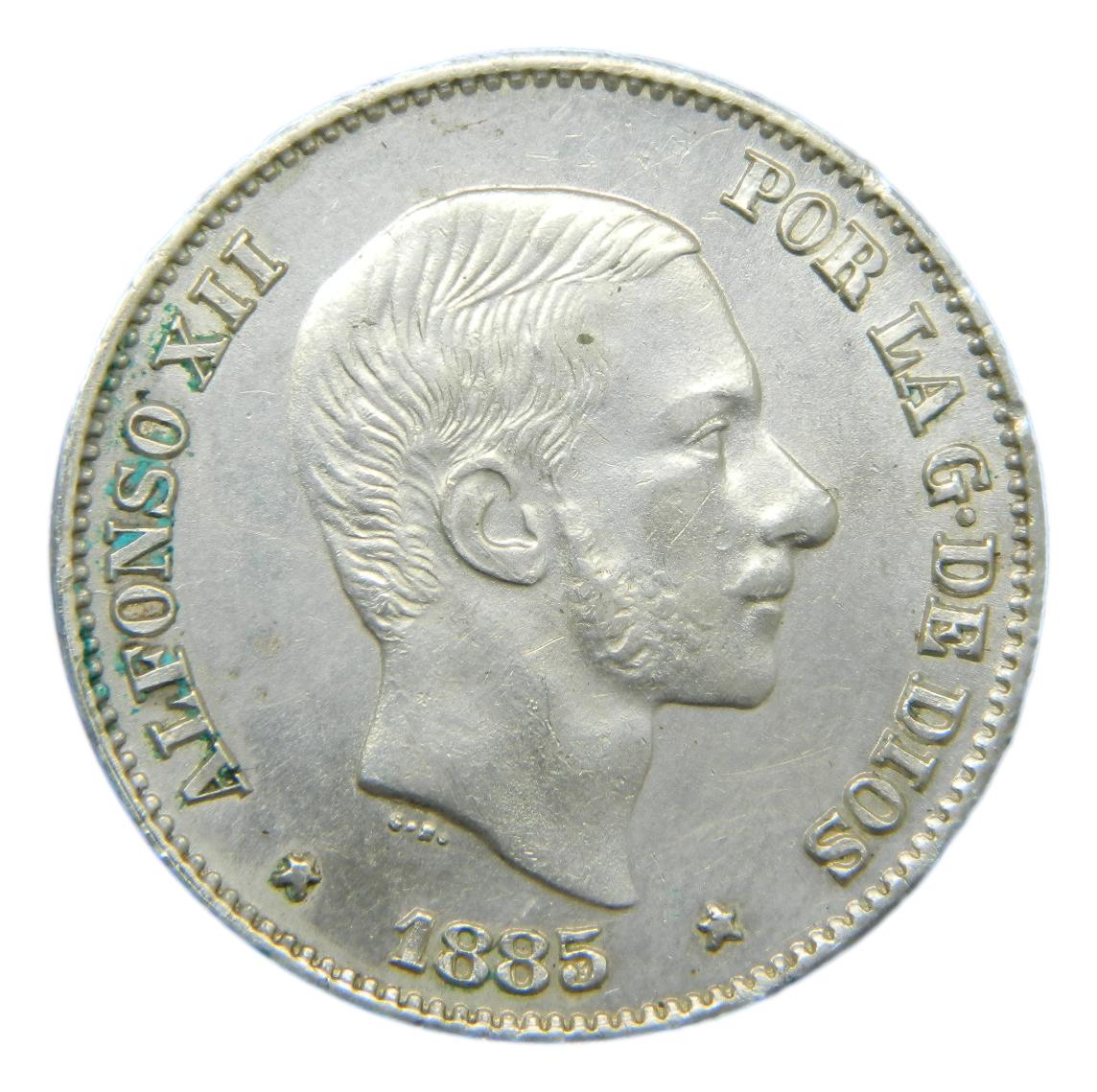 1885 - ALFONSO XII - 50 CENTAVOS DE PESO - MANILA 