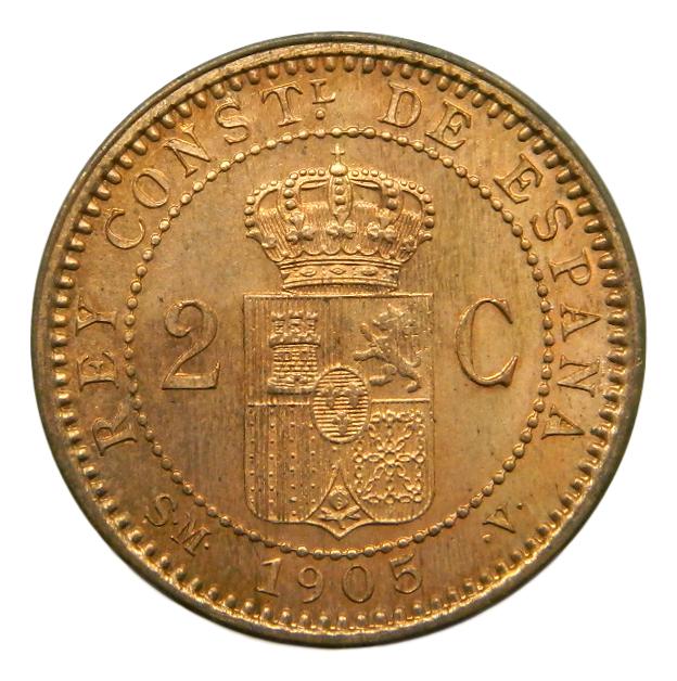 1905 - ALFONSO XIII - 2 CENTIMOS - *05 - SMV - COBRE ESPAÑA