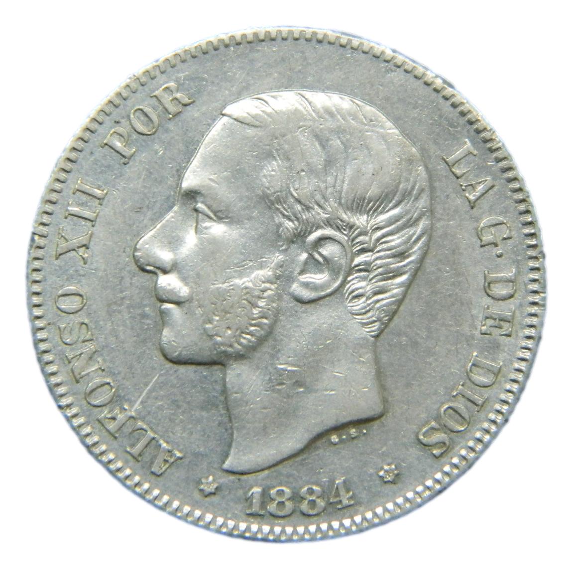 1884 - ALFONSO XII - 2 PESETAS - MSM - EBC