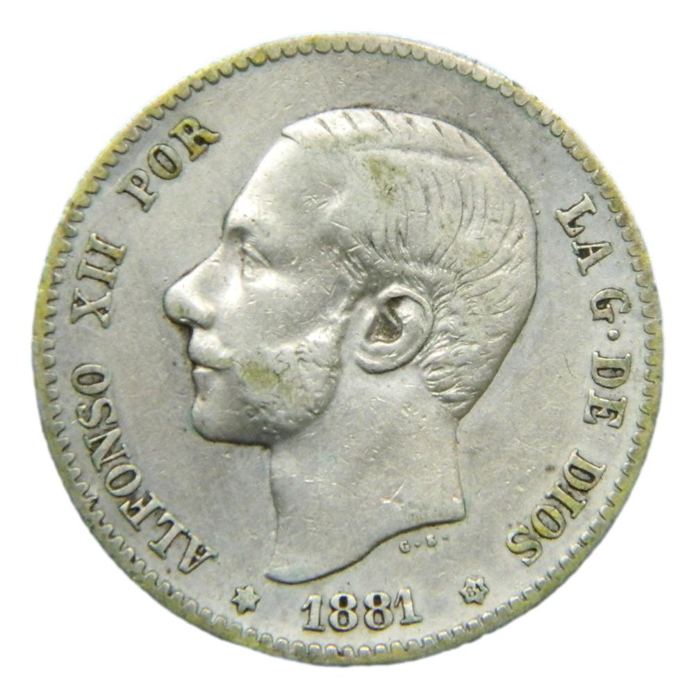 1881*81 - ALFONSO XII - 1 PESETA - MSM - MBC