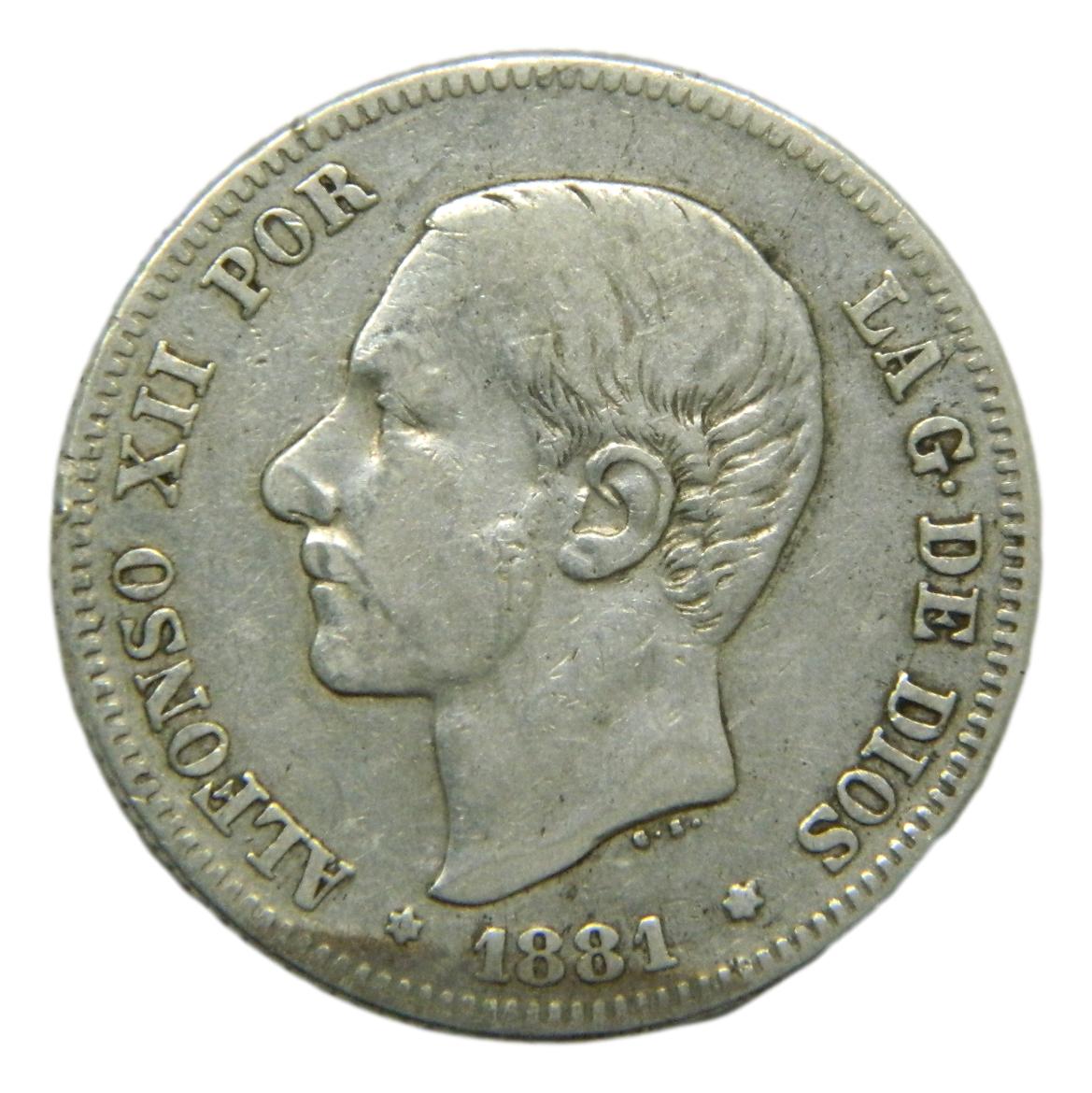 1881 - ALFONSO XII - 2 PESETAS - MSM - BC