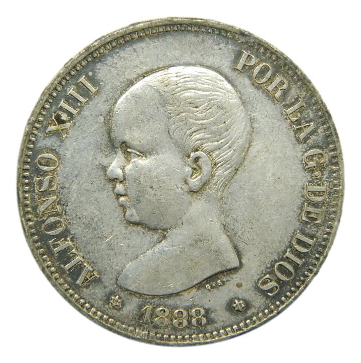 1888 - *18-88 - ALFONSO XIII - 5 PESETAS - MPM