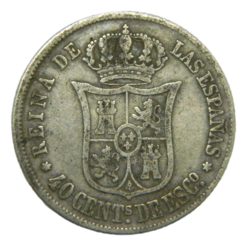 1864 - ISABEL II - 40 CENTIMOS DE ESCUDO - MADRID