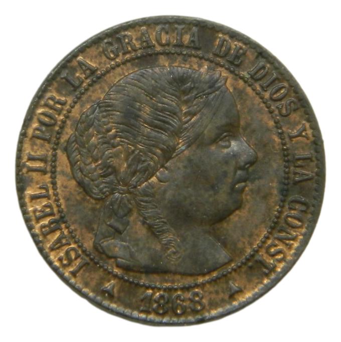 1868 OM - ISABEL II - 1/2 CENTIMO DE ESCUDO - SEGOVIA