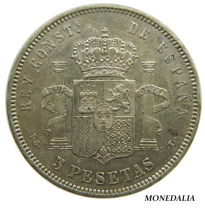 1893 - ALFONSO XIII - 5 PESETAS - PGL