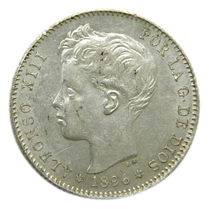 1896 - ALFONSO XIII - 1 PESETA - PLATA - PGV