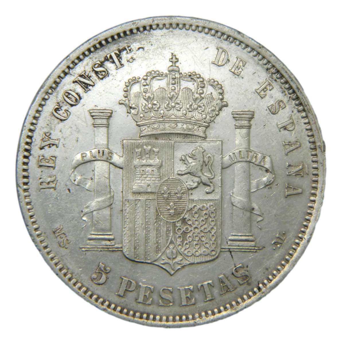 1882 * 18-82 - ALFONSO XII - 5 PESETAS - PLATA