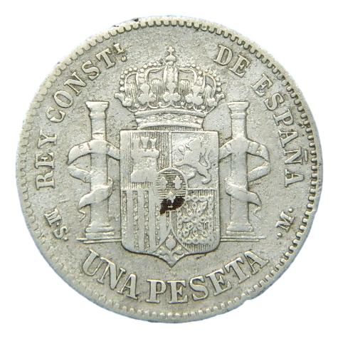 1885 *86 - ALFONSO XII - 1 PESETA - PLATA - MSM