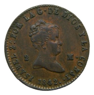 1842 - ISABEL II - 2 MARAVEDIS - SEGOVIA