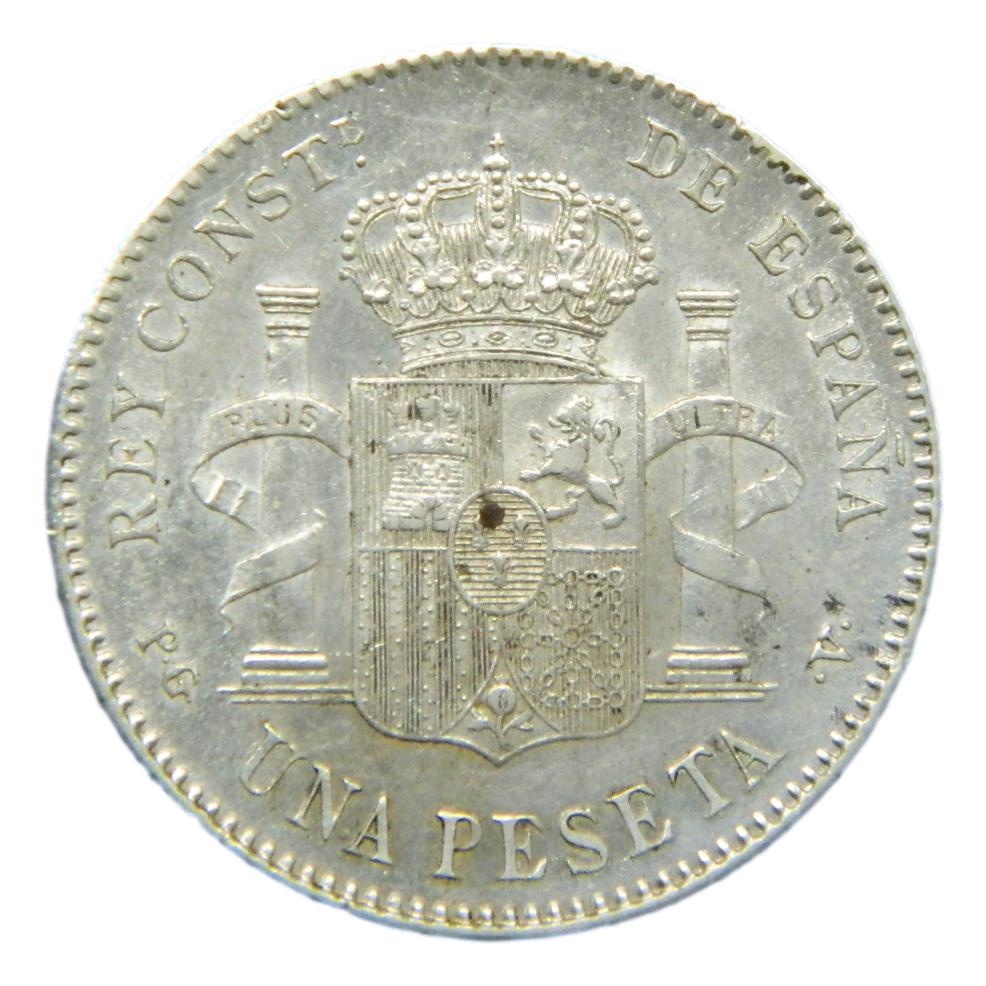 1896 *18-96 - ALFONSO XIII - 1 PESETA - PGV - SC-