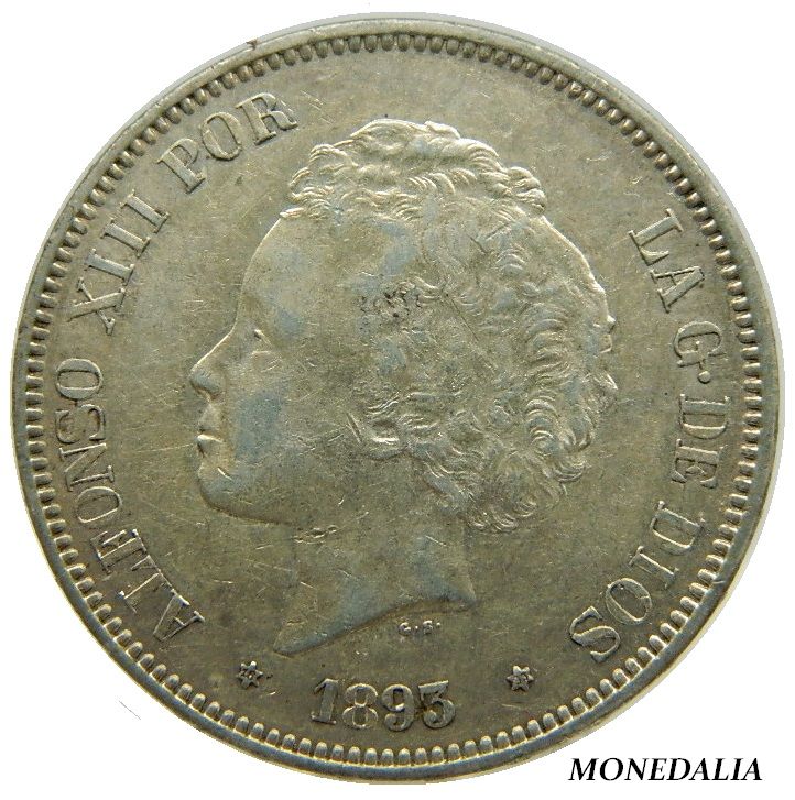 1893 - ALFONSO XIII - 5 PESETAS - PGL