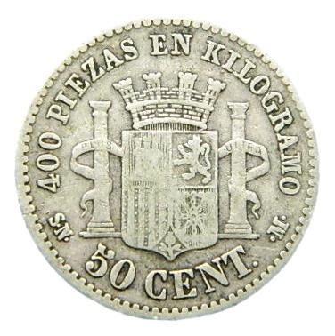 1870 - GOBIERNO PROVISIONAL - 50 CENTIMOS - SNM - BC