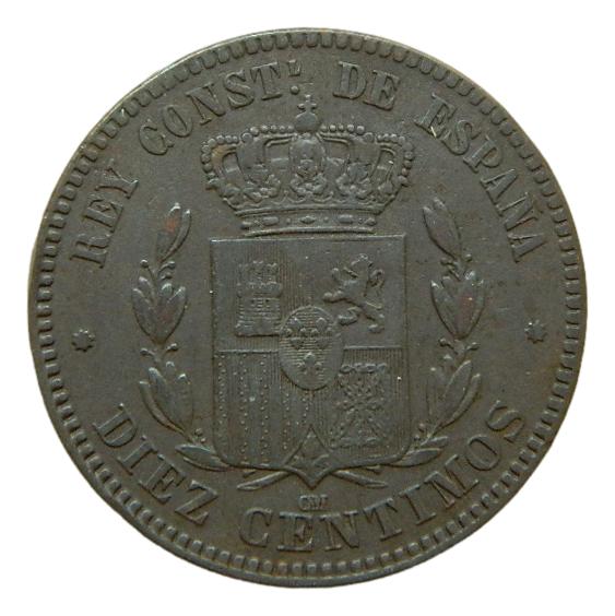 1878 - ALFONSO XII - 10 CENTIMOS - OM - COBRE