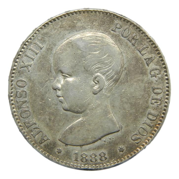 1888 - ALFONSO XIII - 5 PESETAS - *88 - MPM