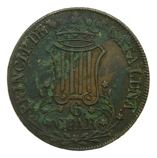 1841 - ISABEL II - 6 CUARTOS - CATALUNYA