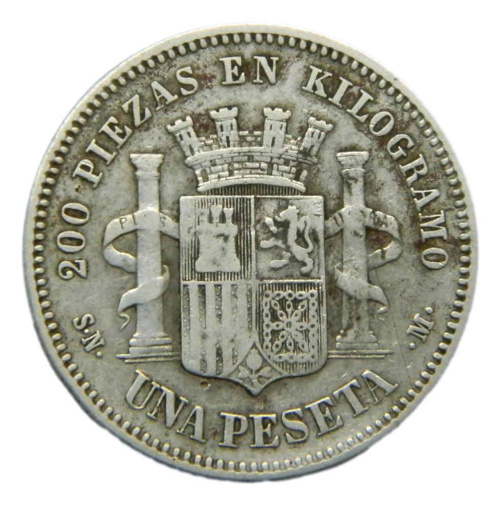 1870 *70 - GOBIERNO PROVISIONAL - 1 PESETA - SNM