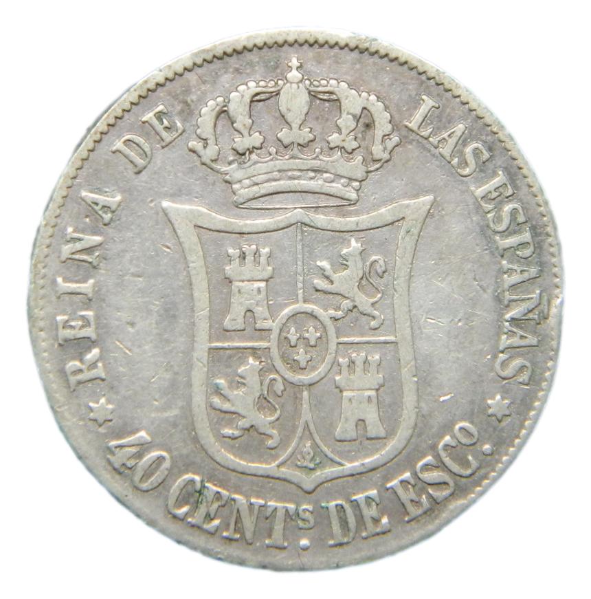 1864 - ISABEL II - 40 CENTIMOS DE ESCUDO - MADRID