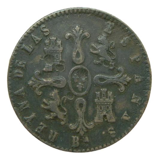 1858 - ISABEL II - 8 MARAVEDIS - BARCELONA