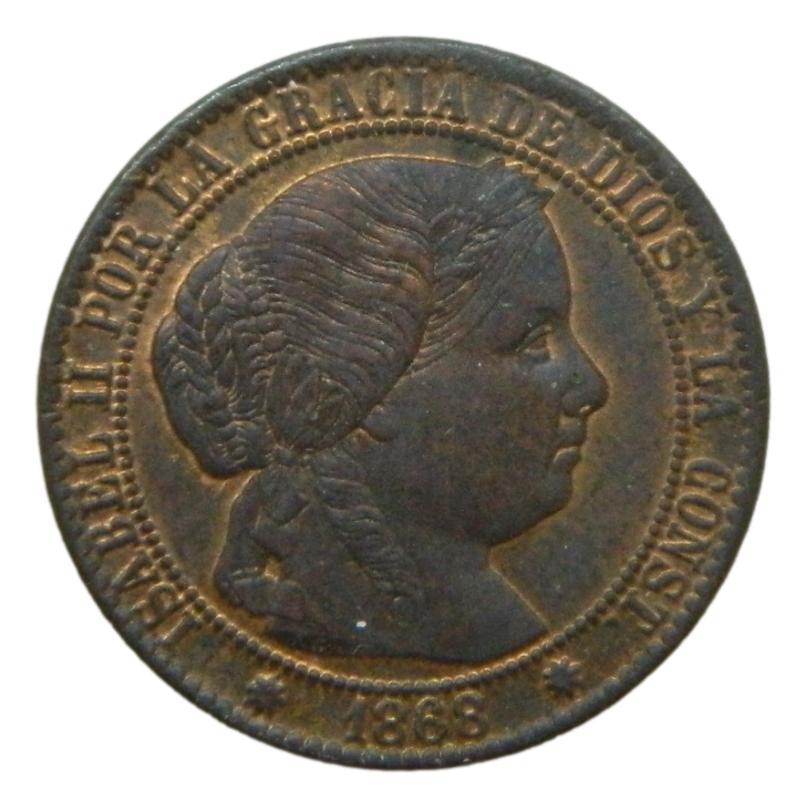 1868 OM - ISABEL II - 1 CENTIMO DE ESCUDO - BARCELONA