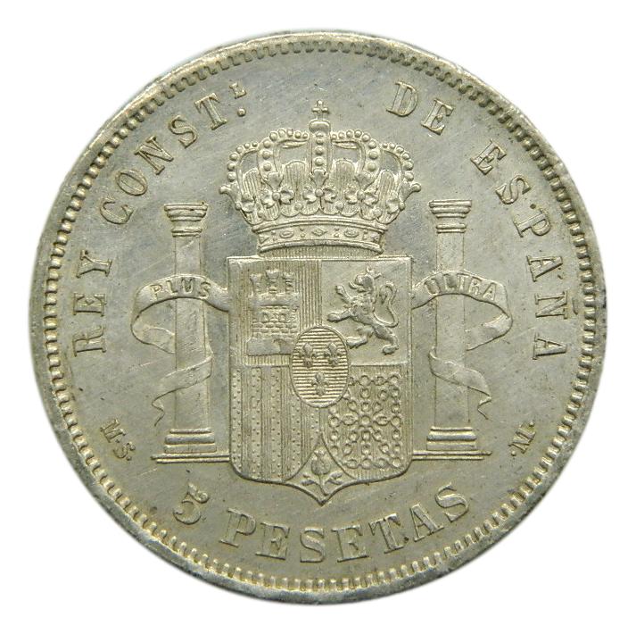 1885 *18-87 - ALFONSO XII - 5 PESETAS - MSM