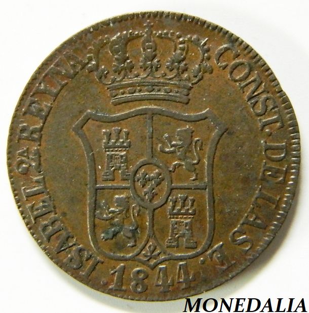 1844 - ISABEL II - 6 CUARTOS - CATALUÑA