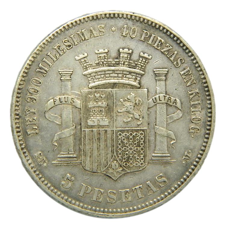 1870 *18-70 - GOBIERNO PROVISIONAL - 5 PESETAS - SNM - BC