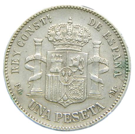 1891 - ALFONSO XIII - 1 PESETA - * 91 - PGM 