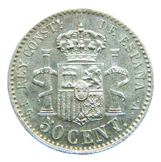 1894 *9-4 - ALFONSO XIII - 50 CENTIMOS - PGV