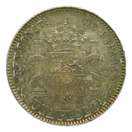 1896 - ALFONSO XIII - 1 PESETA - *18-96 - PGV