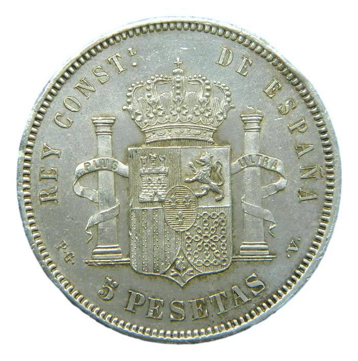 1894 *18-94 - ALFONSO XIII - 5 PESETAS - PGV