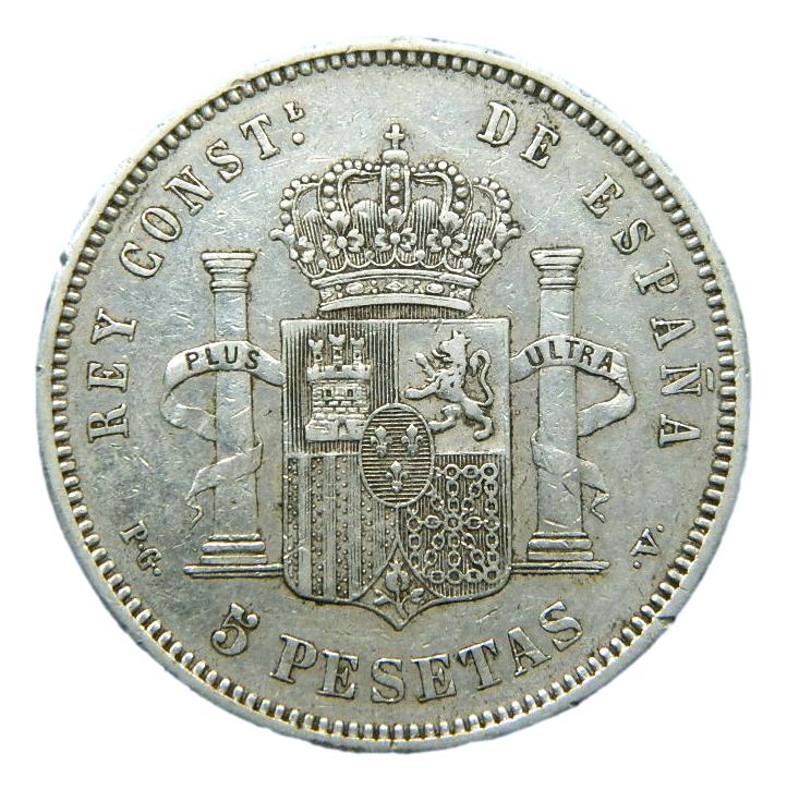 1893 *18-93 - ALFONSO XIII - 5 PESETAS - MADRID - PGV