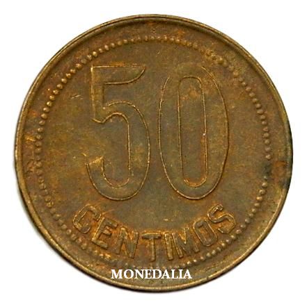 1937 - ESPAÑA - 50  CENTIMOS - II REPUBLICA - BC