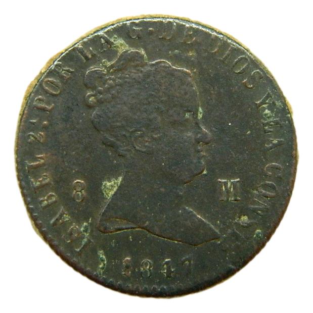 1847 - ISABEL II - 8 MARAVEDIS - JUBIA