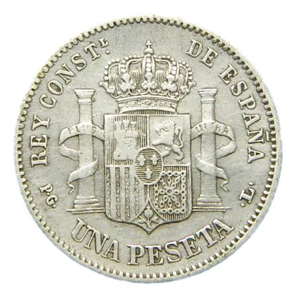 1893 *18-93 - ALFONSO XIII - 1 PESETA - MBC+