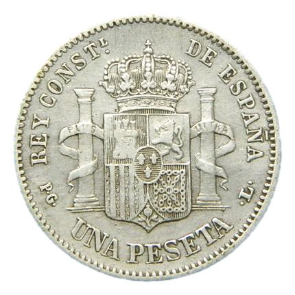 1893 *18-93 - ALFONSO XIII - 1 PESETA - MBC+