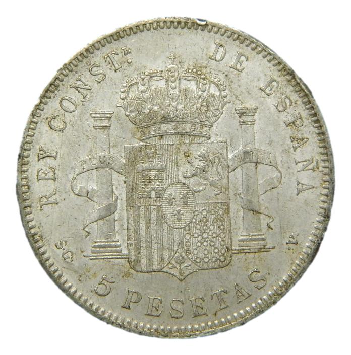 1898 *18-98 - ALFONSO XIII - 5 PESETAS - SGV - PLATA