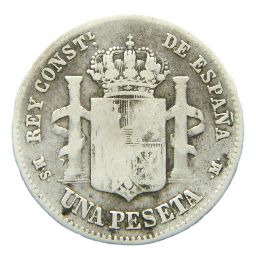 1884 - ALFONSO XII - 1 PESETA - MSM - PLATA