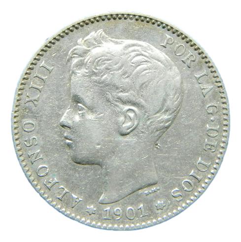 1901 - ALFONSO XIII - 1 PESETA - * -01 - SMV