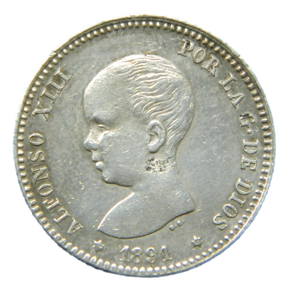 1891 *18-91 - ALFONSO XIII - 1 PESETA - PGM