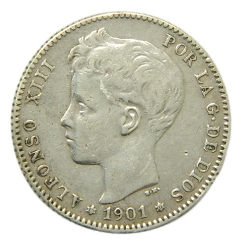 1901 *01 - ALFONSO XIII - 1 PESETA - MADRID - SMV