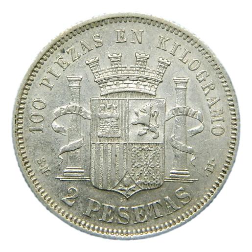 1870 * 18-70 - GOBIERNO PROVISIONAL - 2 PESETAS - SNM