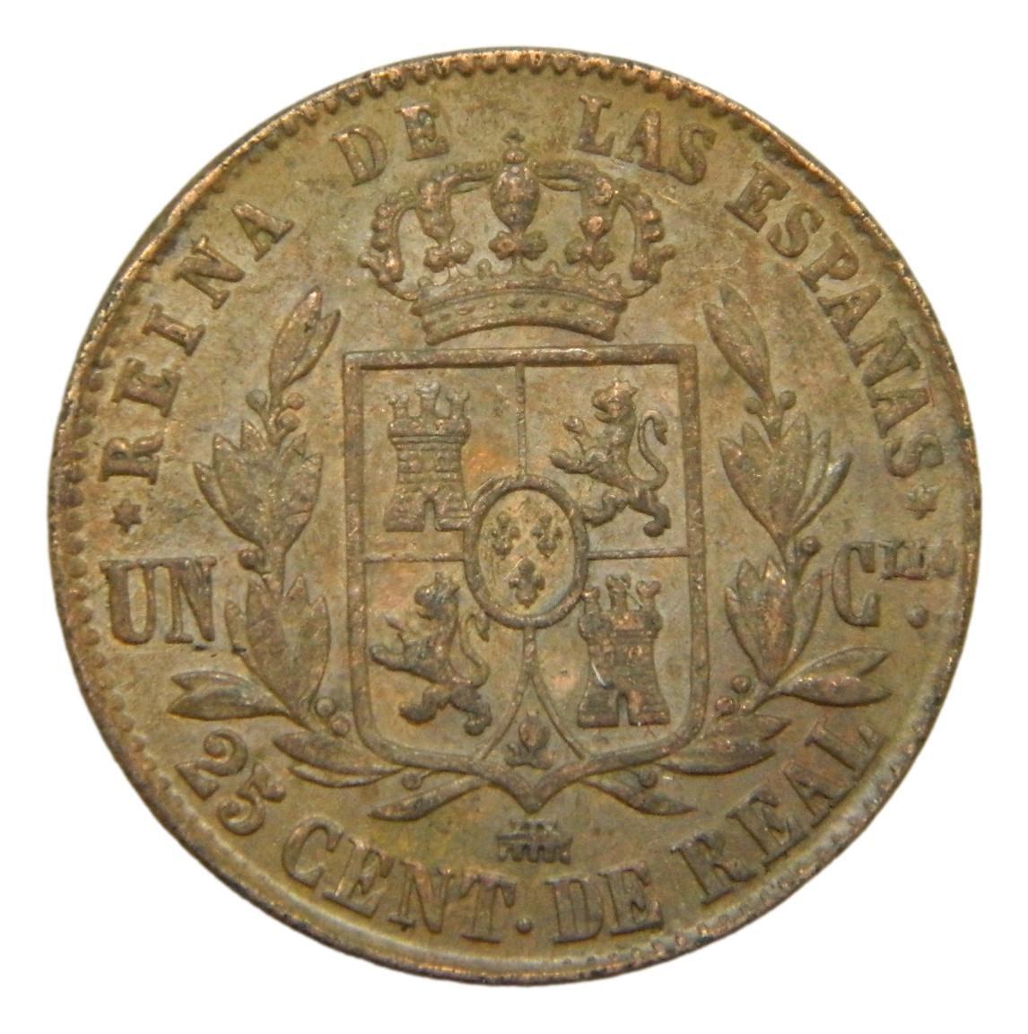1861 - ISABEL II - 25 CENTIMOS DE REAL - SEGOVIA