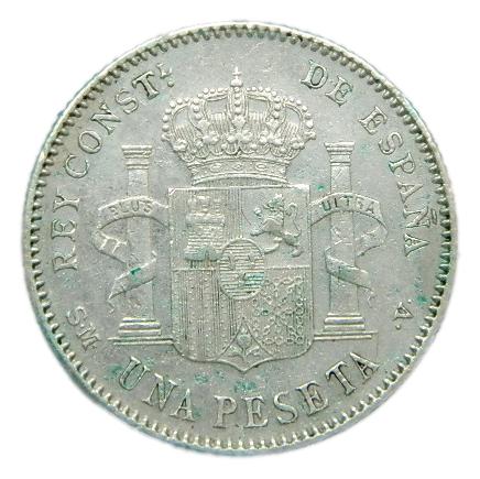 1900 - ALFONSO XIII - 1 PESETA - *19-00 - SMV - MBC 